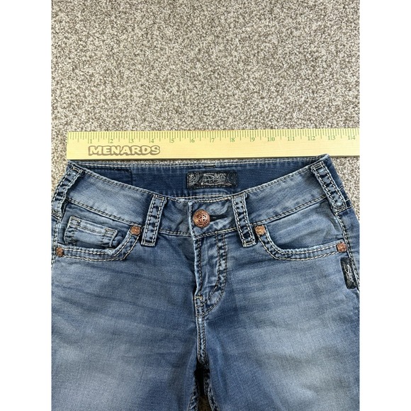 Silver Jeans Suki Capri Pockets Distressed Light Blue Size W26 L24 Womens - Picture 7 of 12